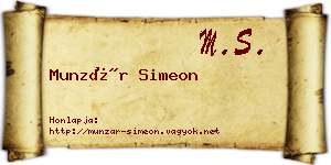 Munzár Simeon névjegykártya